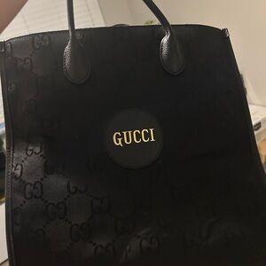 Gucci Black Tote Bag with Gold Logo
